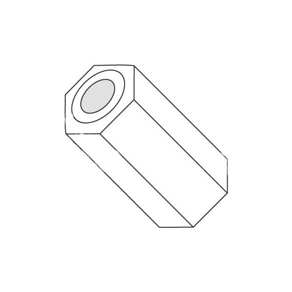 Newport Fasteners Hex Spacer, #2 Screw Size, Natural Nylon, 1/4 in Overall Lg, 0.091 in Inside Dia, 1000 PK 728764 - main